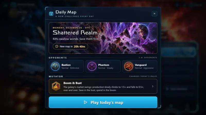 The Daily Map and its board of fastest wins