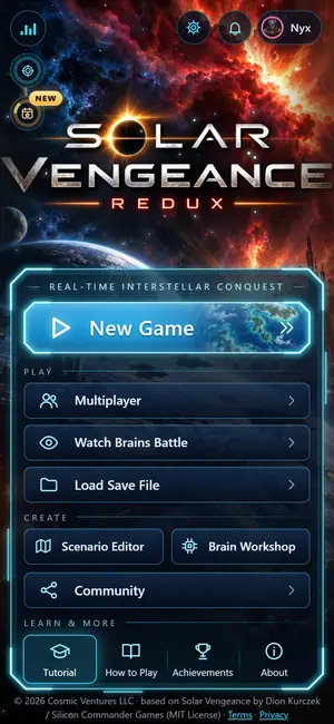 The title screen on a phone